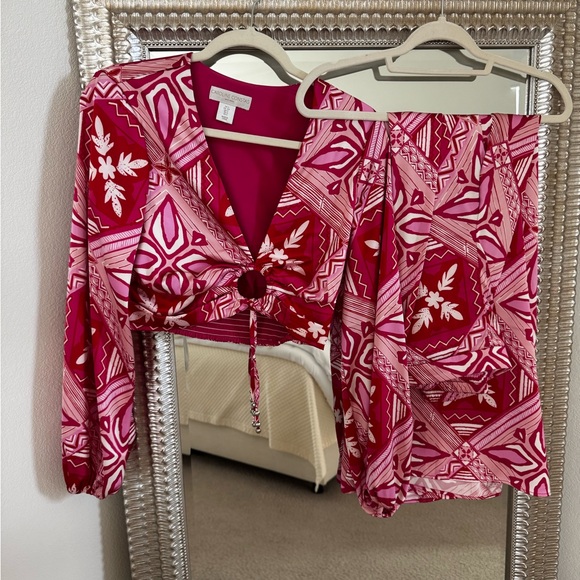 Caroline Constas Pink and White Floral set - Picture 3 of 5